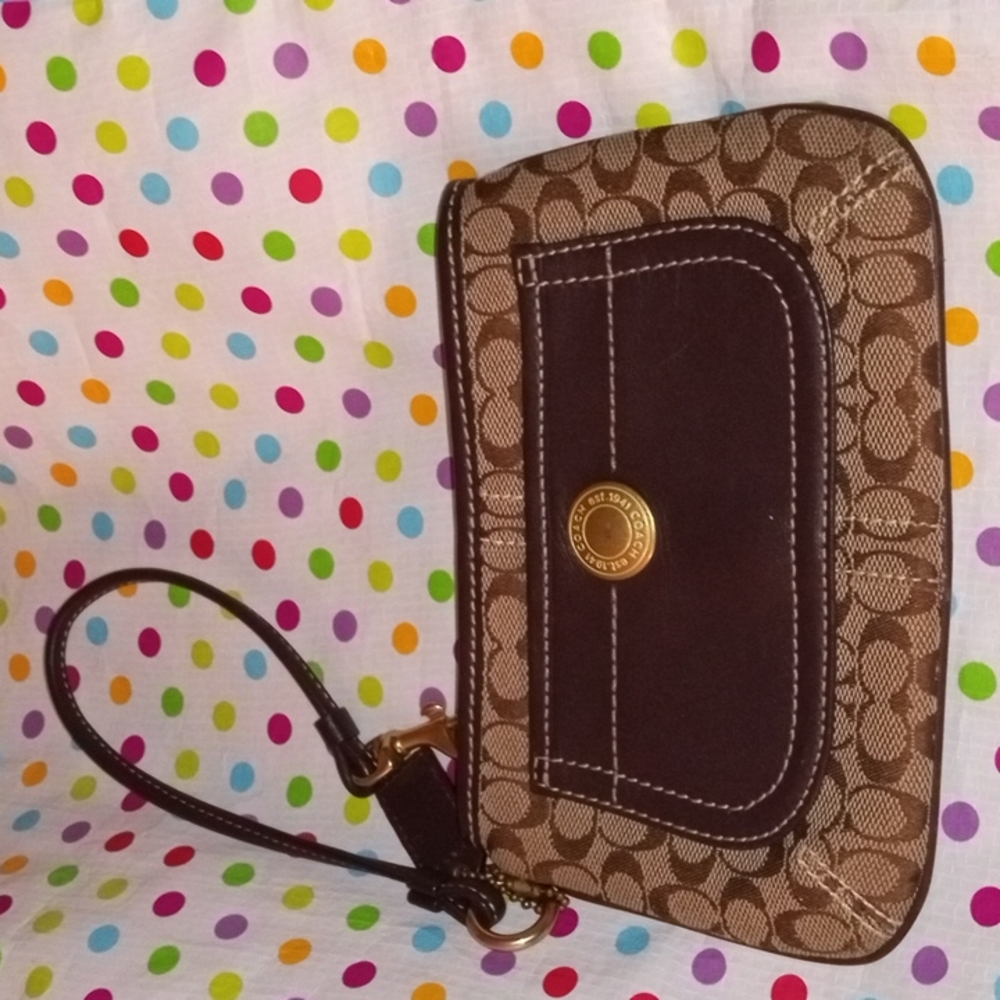 Coach signature wristlet